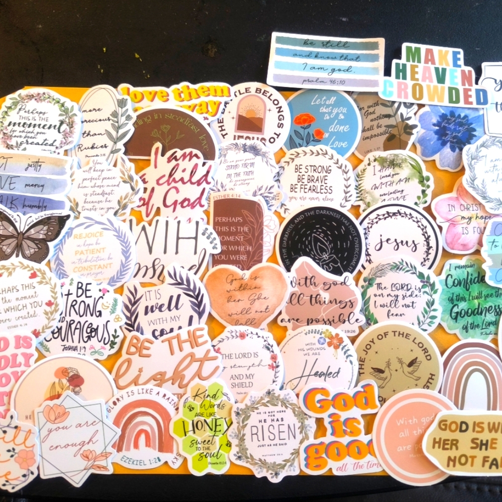 50pcs Bohemian Bible Verse Stickers